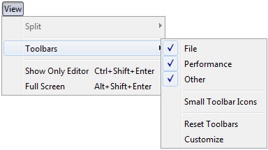 Using View Menu Image View menu